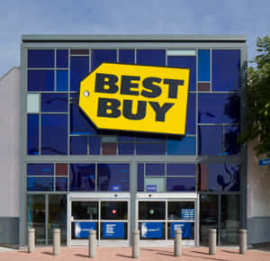 Best Buy零售店，玻璃外牆和黃色招牌 — 最佳購買 壁紙