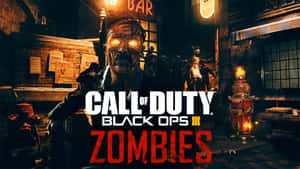 來自《Call of Duty Black Ops III Zombies》的殭屍，身處黑暗霓虹燈酒吧小巷。 — 決勝時刻：黑色行動4 壁紙