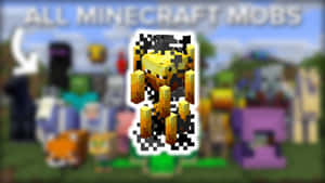 一隻帶有黃色和黑色方塊的像素化Minecraft蜜蜂。 — 可愛 Minecraft 壁紙