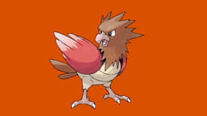 兇猛卡通鳥類寶可夢，紅色翅膀，橙色背景 — 電玩遊戲 GIF 壁紙