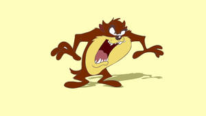 憤怒的卡通塔斯馬尼亞惡魔，露出牙齒和爪子。 — Tasmanian Devil 壁紙