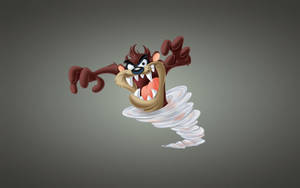 一隻憤怒的卡通塔斯馬尼亞惡魔在龍捲風中旋轉。 — Tasmanian Devil 壁紙