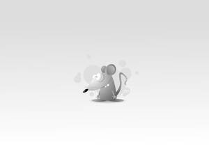 一隻卡通老鼠，大眼睛和長尾巴，被氣泡環繞。 — 猛鼠小俠 壁紙