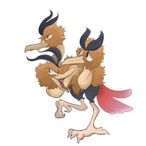 三頭卡通鳥，有角和紅色尾巴，動態站立 — 電玩遊戲 GIF 壁紙