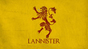 黃色背景上的紅色獅子，帶有 LANNISTER 文字。 — 蘭尼斯特家族 壁紙