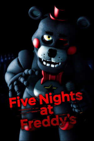 來自《Five Nights at Freddy's》的可怕機械熊，帶有發光眼睛和紅色蝴蝶結。 — 佛萊迪的五夜驚魂 安全漏洞 壁紙
