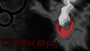 Darkrai，一隻帶有紅色嘴巴和藍色眼睛的深灰色動畫怪物，在黑色背景上。 — 暗黑動漫風格GIF 壁紙