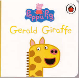 Peppa Pig書籍封面， featuring Gerald Giraffe 微笑，帶有棕色斑點。 — 長頸鹿 壁紙