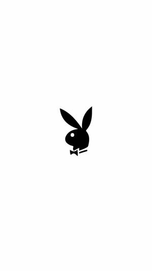 白色背景上的黑色兔子標誌，帶蝴蝶結 — 花花公子 GIF 壁紙
