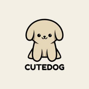 一隻簡單卡通小狗，有大眼睛和垂耳，標有 'CUTEDOG'。 — iPad Air 11 壁紙