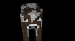 Minecraft 的方塊像素牛，黑色背景 — 省電 壁紙