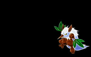 發光卡通馬，帶有綠色葉子，黑色背景 — 簡約暗黑美學 壁紙