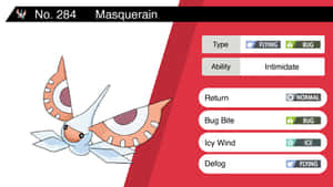 雨翅蛾 Pokémon 狀態畫面，顯示飛行和蟲系詳細資料。 — 動漫 壁紙