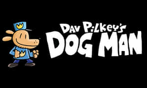 穿著警察制服的卡通狗在 Dog Man 標題文字旁邊。 — 卡通狗 壁紙