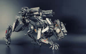 未來警察機械狗，配備機械肢體和武器。 — 機器人 壁紙