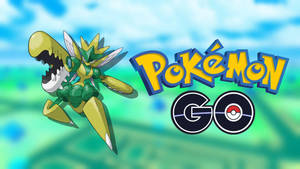 一隻綠色和黃色的寶可夢飛翔在Pokémon GO標誌旁邊。 — 電玩遊戲 GIF 壁紙