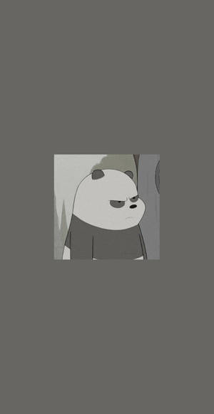 一隻憤怒的卡通熊貓，瞇著眼睛，皺著眉頭。 — 可愛熊貓 壁紙