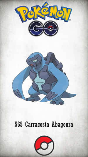 來自 Pokémon GO 遊戲的肋骨海龜寶可夢角色，帶有精靈球標誌。 — 電玩遊戲 GIF 壁紙