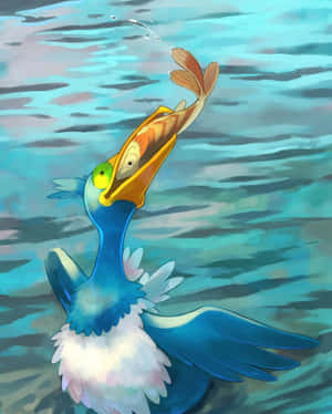 藍鳥在水中抓魚，水花四濺 — 魚 GIF 壁紙