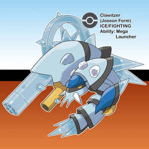 Mega Clawitzer（朝鮮形態），冰/格鬥屬性，帶有冰刺和大砲。 — 冰 壁紙