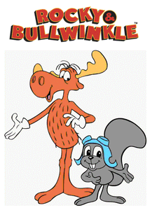 經典卡通風格的駝鹿 Rocky 和松鼠 Bullwinkle — 漫畫 壁紙