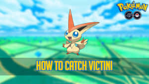 Pokémon GO 教學圖像中的比克提尼，附有如何捕捉比克提尼的文字 — 電玩遊戲 GIF 壁紙
