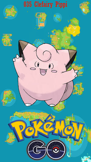 皮皮在Pokémon GO地圖主題背景中開心地揮手。 — 遊戲 壁紙