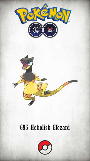 來自 Pokémon GO 遊戲的 Heliolisk 寶可夢角色，帶有官方標誌和編號 695。 — 電玩遊戲 GIF 壁紙