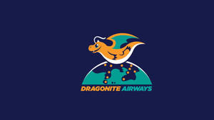 Dragonite Airways 標誌，展示一隻卡通龍飛越地球儀。 — 東方龍 壁紙