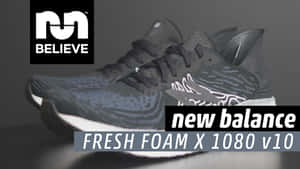 New Balance Fresh Foam X 1080 v10跑鞋特寫，白色鞋底。 — New Balance 壁紙