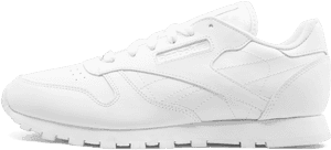 白色 Reebok Classic 運動鞋側面視圖，設計簡潔。