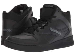 黑色 Reebok 高筒運動鞋，帶有灰色標誌細節。 — 銳步 壁紙