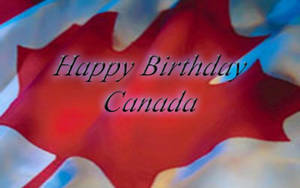 帶有「Happy Birthday Canada」文字的加拿大國旗，用於國家慶祝活動。 — 加拿大 iPhone 壁紙