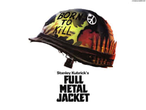 《金甲部隊》電影海報，展示帶有「Born to Kill」字樣和子彈的頭盔。 — 戰爭機器 壁紙