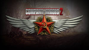Company of Heroes 2 標誌，紅星與翅膀在戰場上方 — 火箭人 壁紙