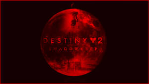 紅色行星、墜落人物和Destiny 2 Shadowkeep標誌。 — 高畫質月亮 壁紙