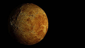 破裂的橙色行星漂浮在黑色太空中 — 火星人布魯諾 壁紙
