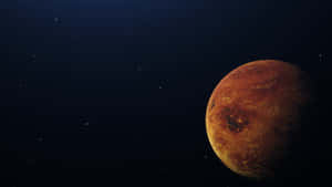 一顆帶有隕石坑的紅色行星漂浮在滿天星斗的夜空中。 — 火星人布魯諾 壁紙