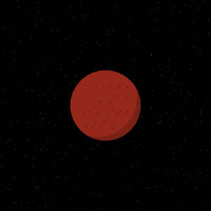 星場中有隕石坑的紅色行星 — 火星 壁紙