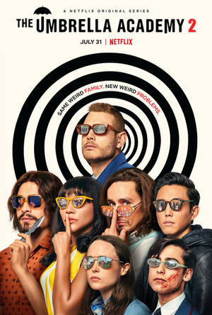 七個角色戴著太陽眼鏡為Netflix系列海報擺姿勢。 — 六人行 壁紙
