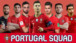 葡萄牙國家足球隊球員身穿紅色球衣為球隊合照擺姿勢。 — FIFA 世界盃 壁紙