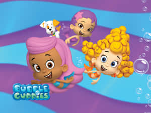 Bubble Guppies 角色在水下游泳，帶有氣泡 — 泡泡小隊 壁紙