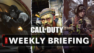 三名身穿戰鬥裝備、手持武器的《Call of Duty》角色，用於每週簡報。