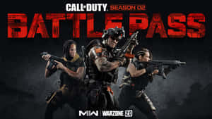 三名身穿戰鬥裝備的士兵手持步槍，用於 Call of Duty Warzone 2.0 Battle Pass。 — 電玩遊戲 GIF 壁紙