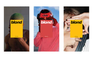 三個人以「blond」文字覆蓋臉部，擺出不同姿勢 — Frank Ocean 動圖 壁紙