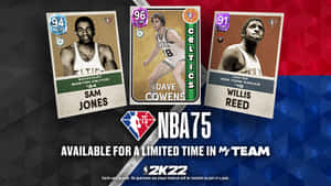 NBA 2K22 MyTeam模式中Sam Jones、Dave Cowens和Willis Reed的NBA75球員卡。 — 波士頓塞爾提克 壁紙