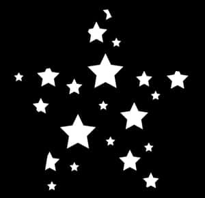 黑色背景上散落的白色星星 — 簡約暗黑美學 壁紙