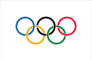 五個相互交織的奧運環，顏色為藍、黃、黑、綠和紅。 — 奧運 壁紙