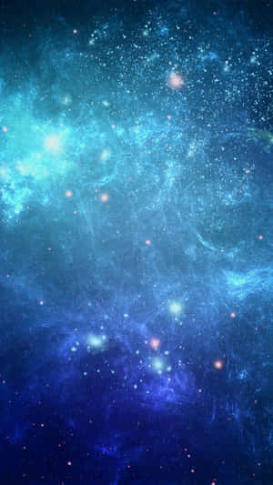 深邃太空中鮮豔的藍色星雲和星星 — 暮光 壁紙