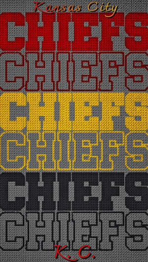 以球隊顏色重複 Chiefs 文字的針織紋理壁紙。 — 堪薩斯城酋長隊 壁紙